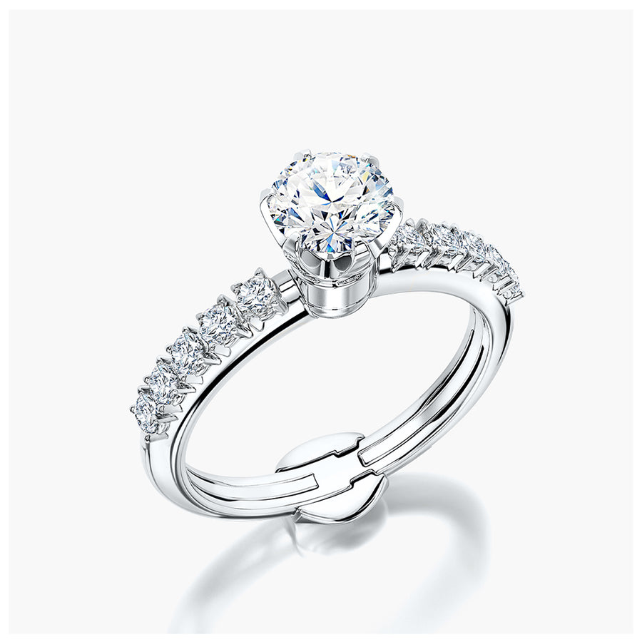 Side Stone TRing & Classic Six 0.7ct
