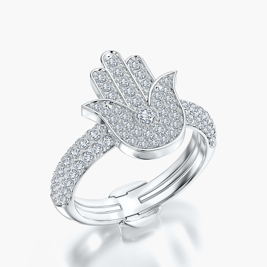 Pave Dome TRing & Charm Hand