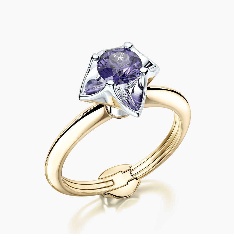 Classic TRing & Charm The Tanzanite flower