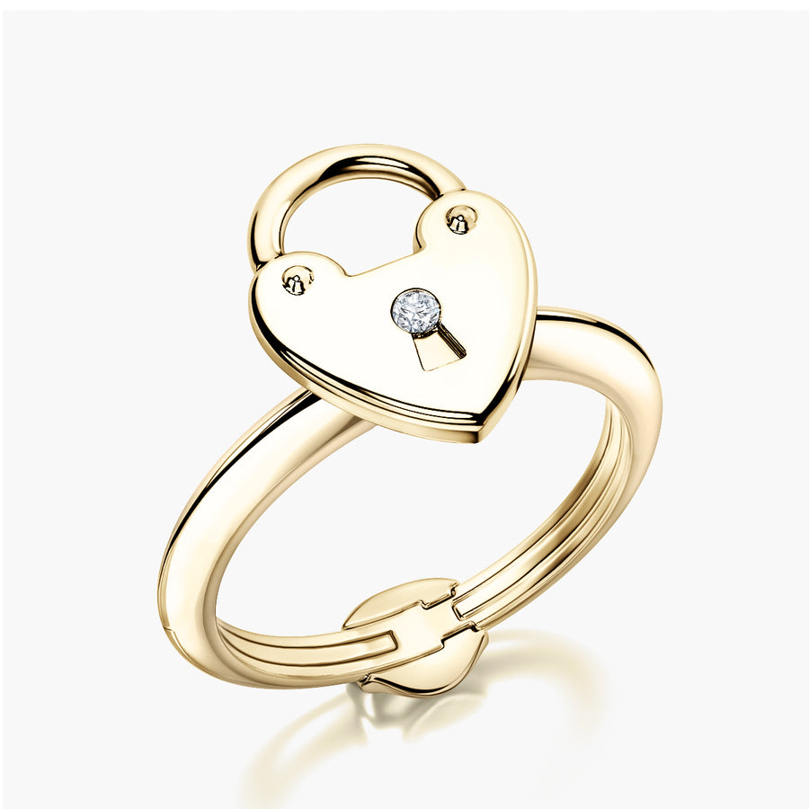 Classic TRing & Charm The heart lock