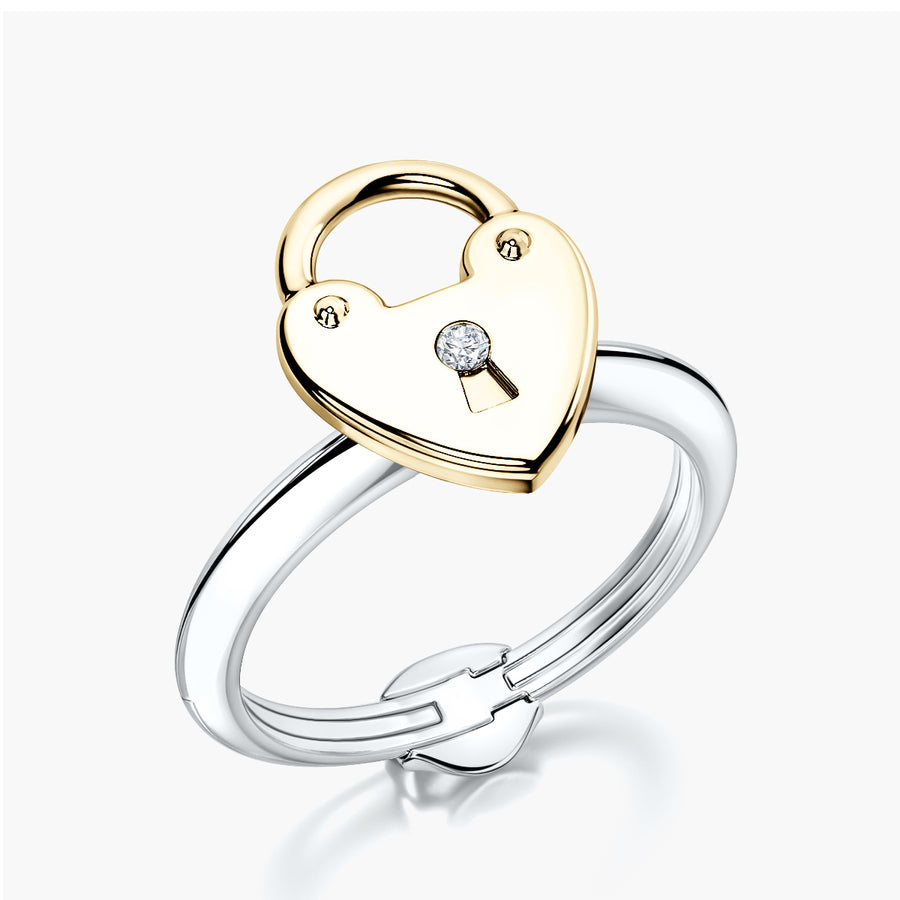 Classic TRing & Charm The heart lock