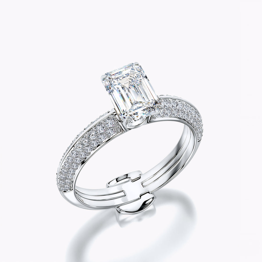 Pave TRing & Emerald Classic 1.0ct