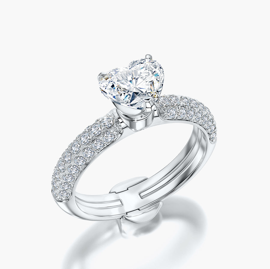 Pave Dome TRing & Heart Fantasy 1.0ct