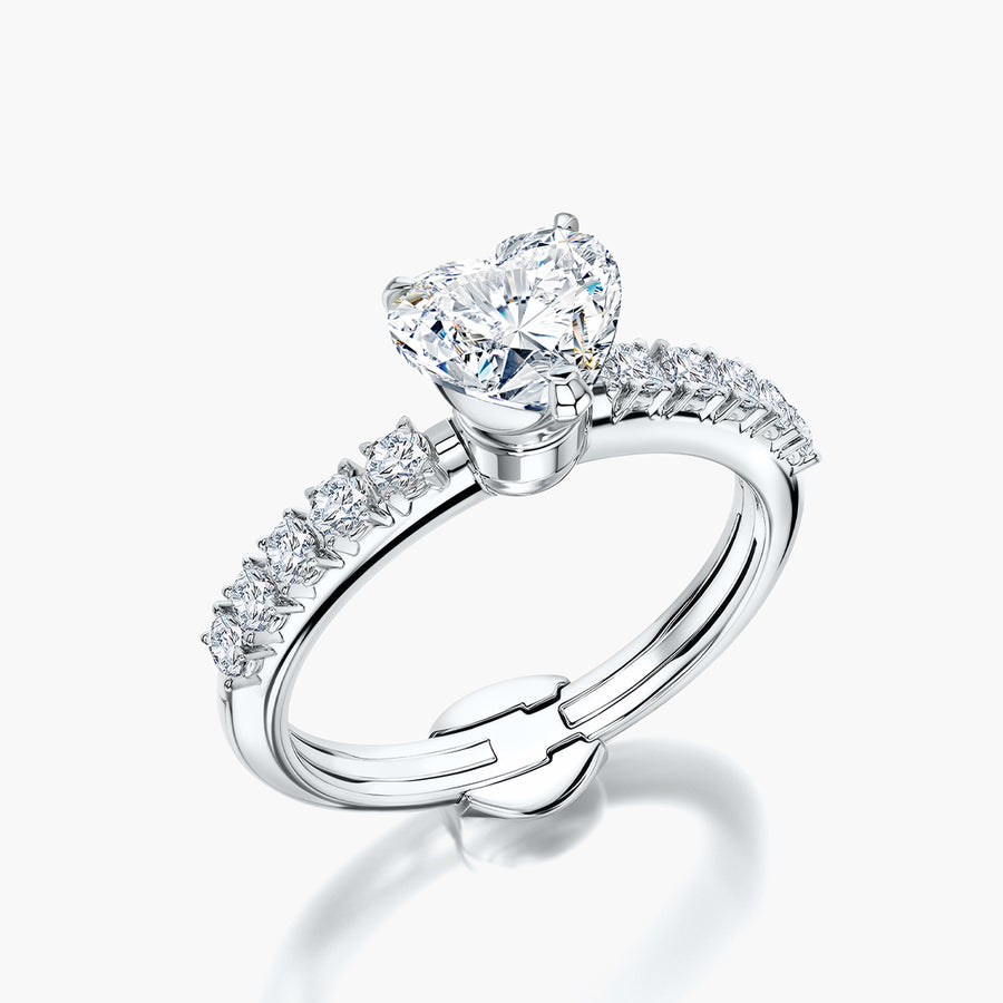 Side Stone TRing & Heart Fantasy 1.0ct
