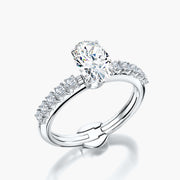 Side Stone TRing & Oval Classic 1.0ct