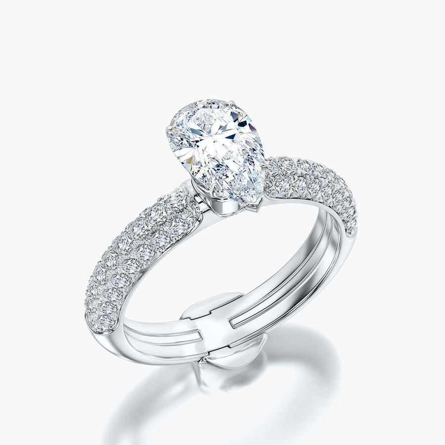 Pave Dome TRing & Pear Fantasy 1.0ct