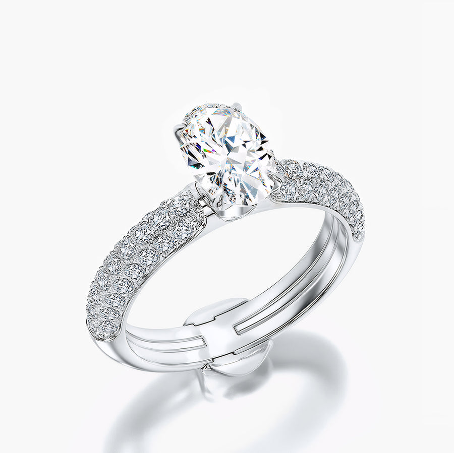 Pave Dome TRing & Oval Classic 1.0ct