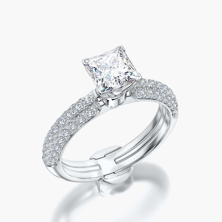 Pave Dome TRing & Princess Fantasy 1.0ct