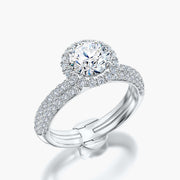 Pave Dome TRing & Round Halo 1.0ct