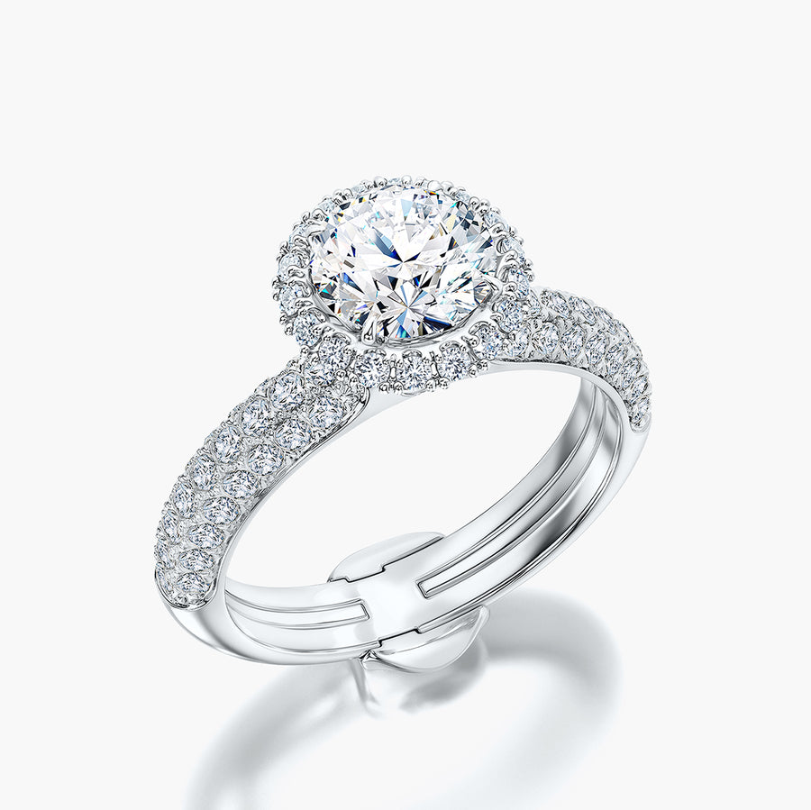 Pave Dome TRing & Round Halo 1.0ct