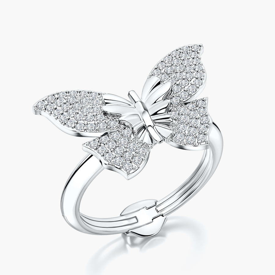 Classic TRing & Charm Diamond Butterfly
