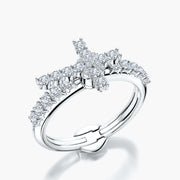 Side Stone TRing & Charm Amulet Cross