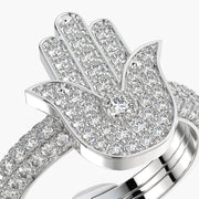 Pave Dome TRing & Charm Hand