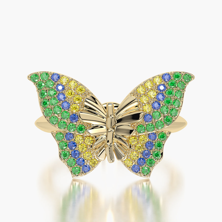 Classic TRing & Charm Golden Butterfly