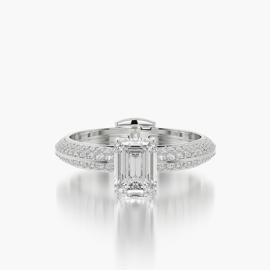 Pave TRing & Emerald Classic 1.0ct