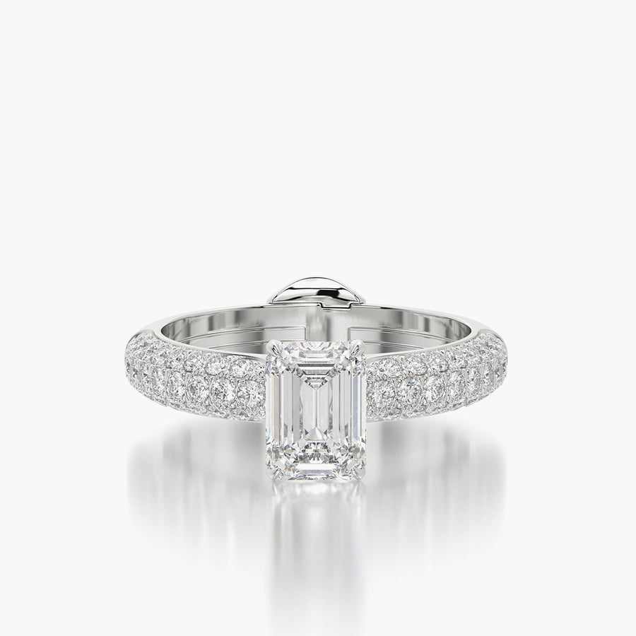 Pave Dome TRing & Emerald Classic 1.0ct