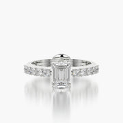 Side Stone TRing & Emerald Classic 1.0ct