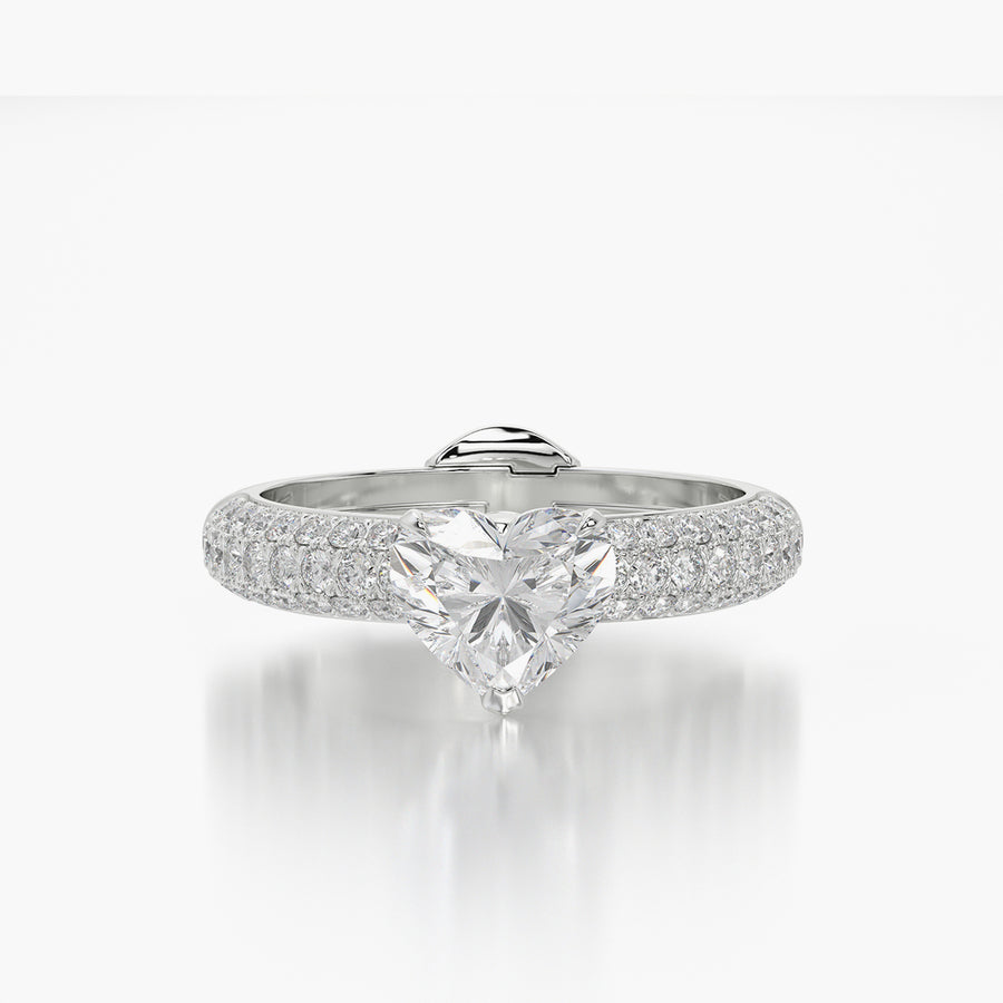 Pave Dome TRing & Heart Fantasy 1.0ct