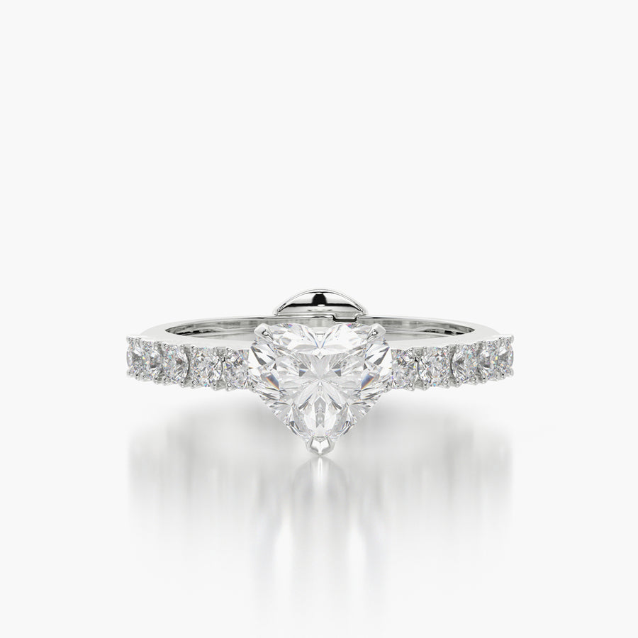 Side Stone TRing & Heart Fantasy 1.0ct