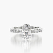 Side Stone TRing & Oval Classic 1.0ct