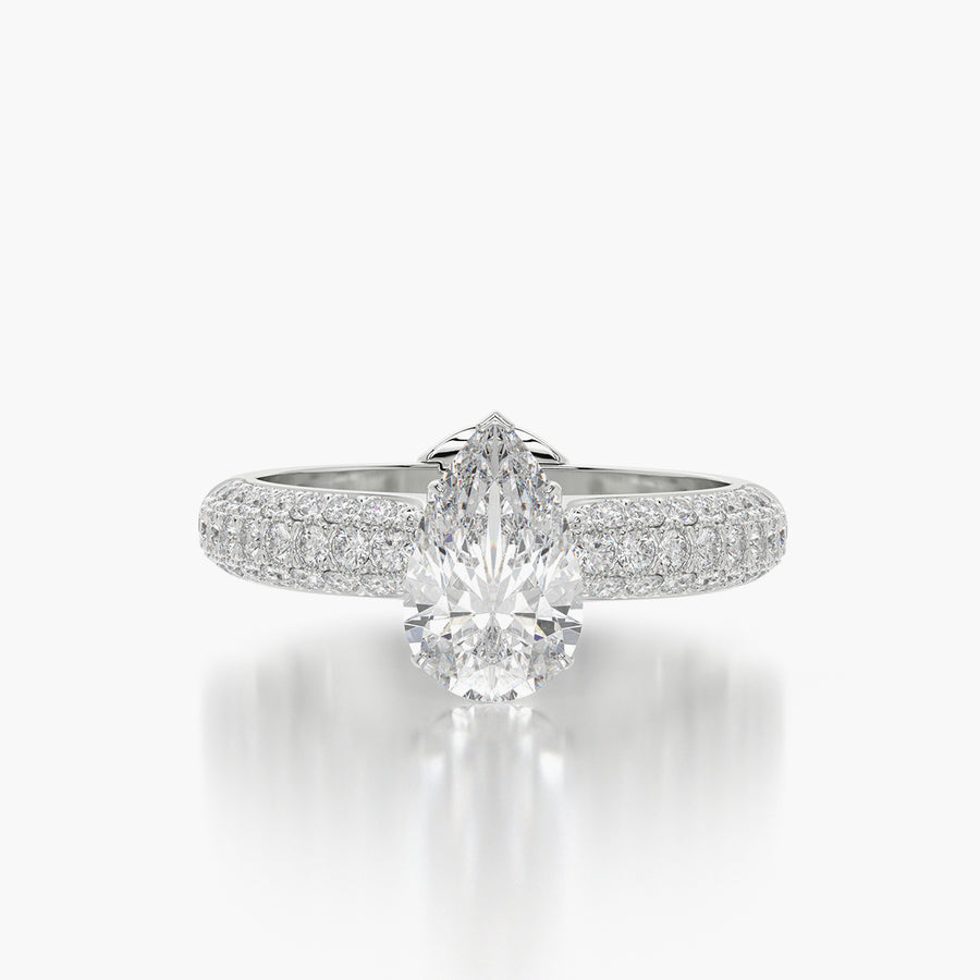 Pave Dome TRing & Pear Fantasy 1.0ct