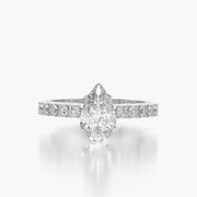 Side Stone TRing & Pear Fantasy 1.0ct