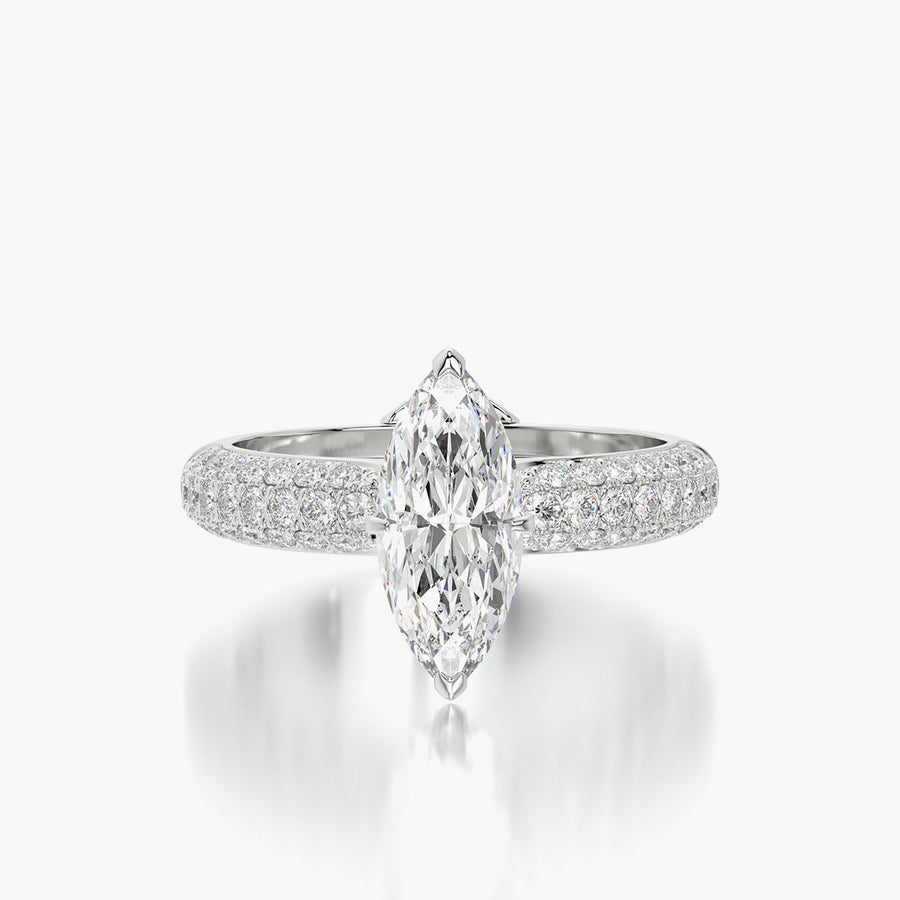 Pave Dome TRing & Marquise Fantasy 1.0ct