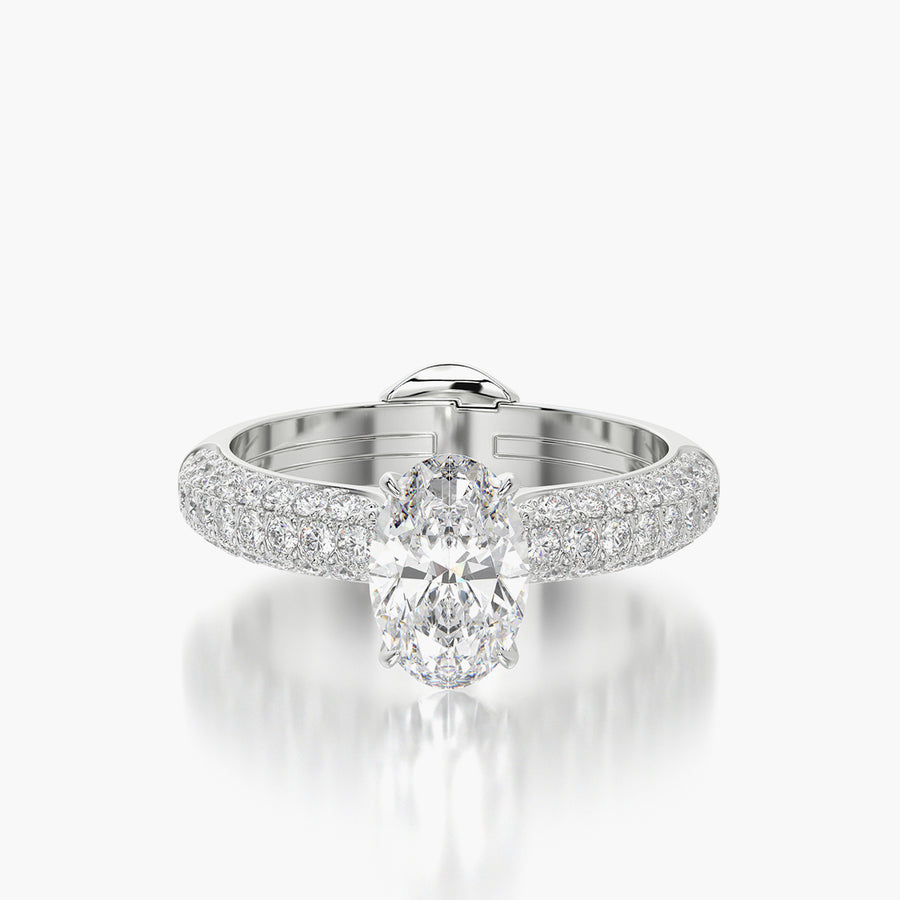 Pave Dome TRing & Oval Classic 1.0ct