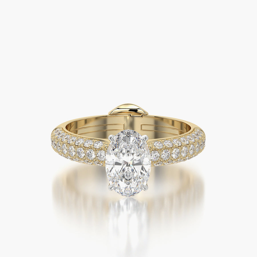 Pave Dome TRing & Oval Classic 1.0ct