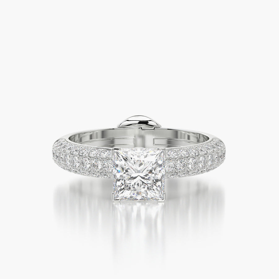 Pave Dome TRing & Princess Fantasy 1.0ct