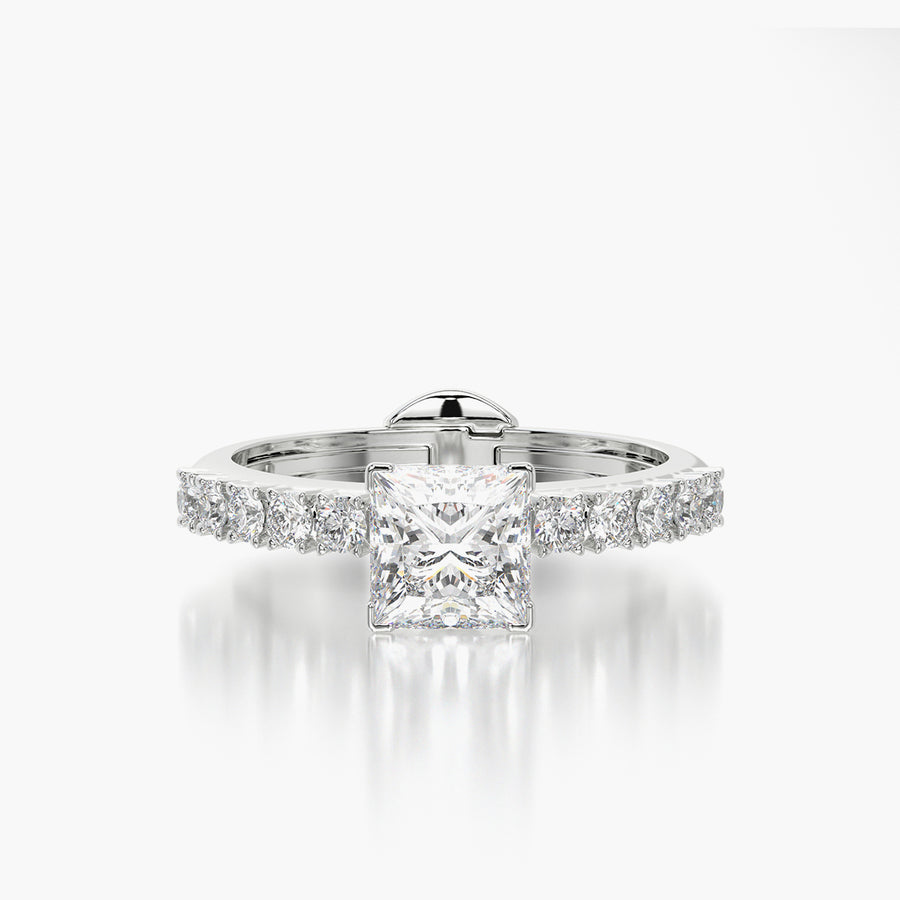 Side Stone TRing & Princess Fantasy 1.0ct