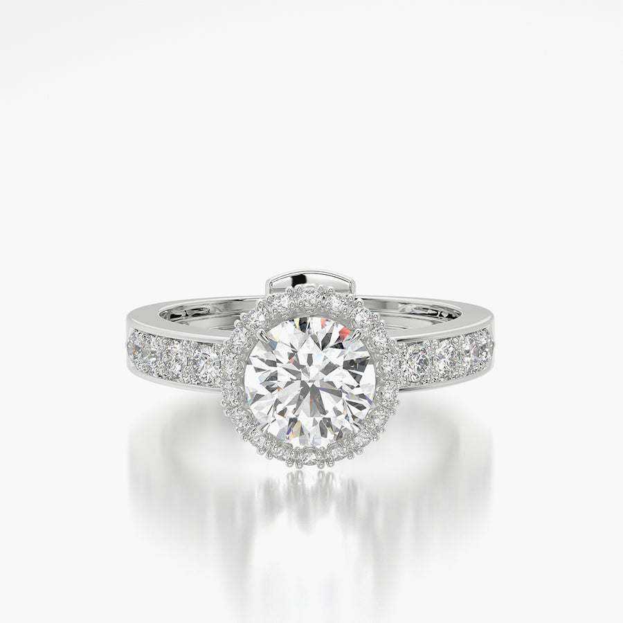 Channel Set TRing & Round Halo 1.0ct