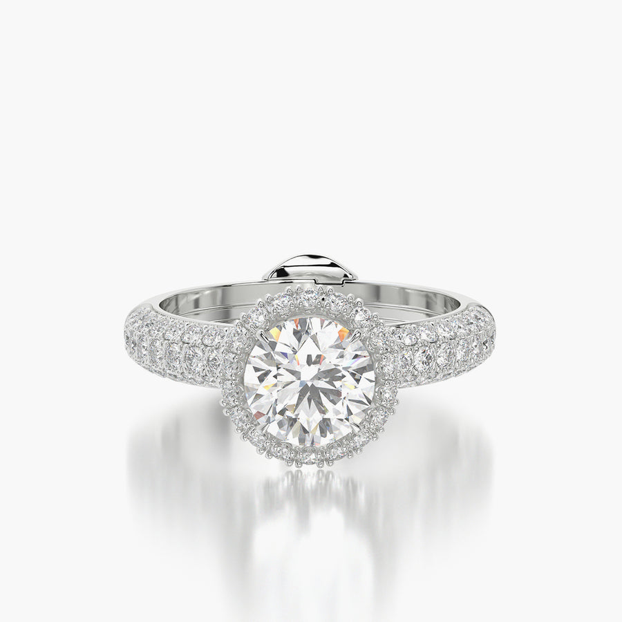Pave Dome TRing & Round Halo 1.0ct