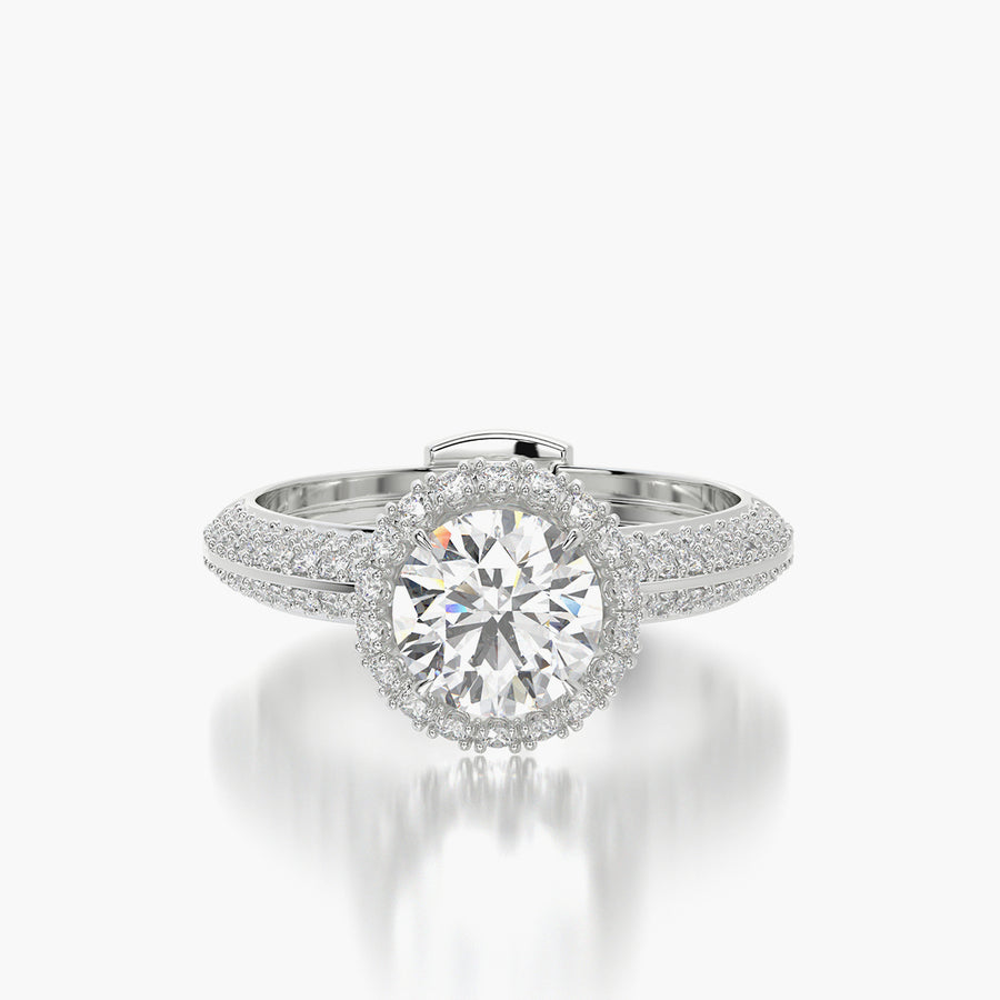 Pave TRing & Round Halo 1.0ct