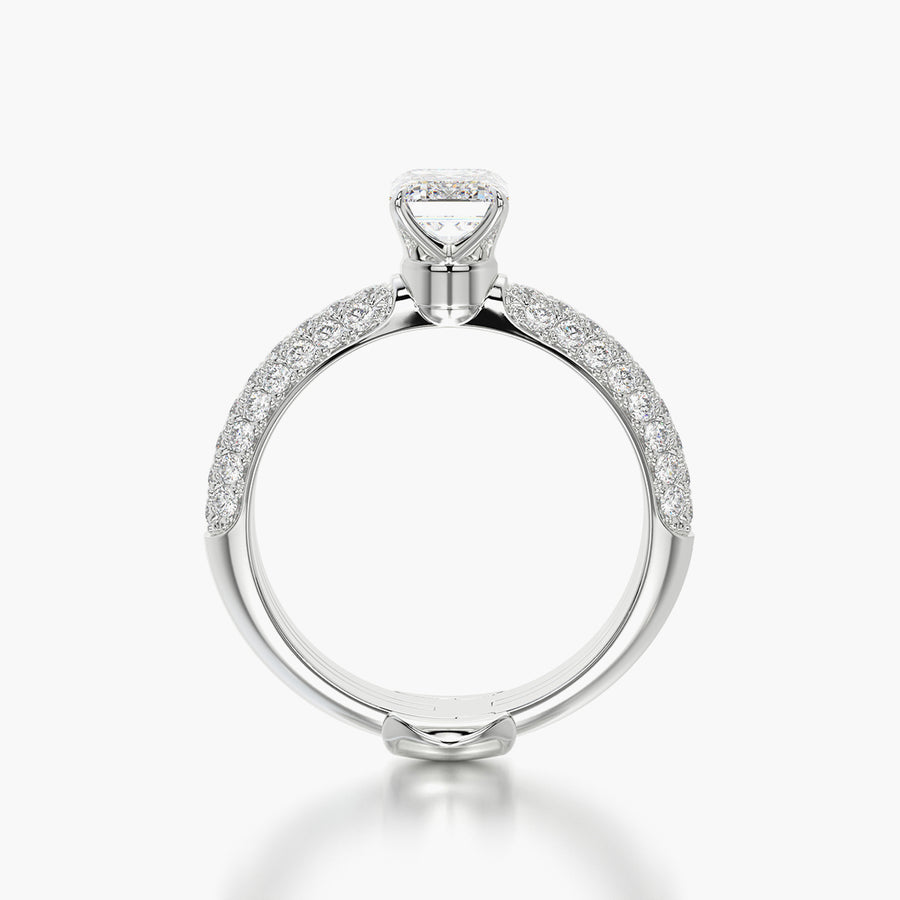 Pave Dome TRing & Emerald Classic 1.0ct
