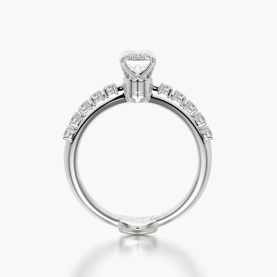 Side Stone TRing & Emerald Classic 1.0ct