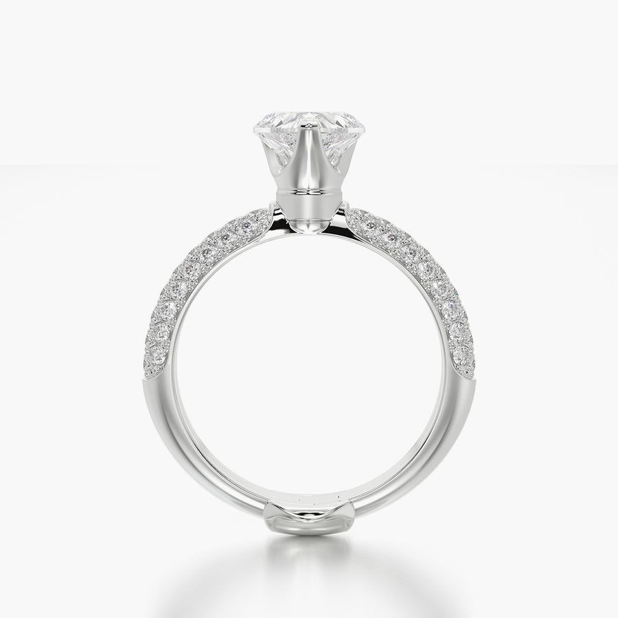 Pave Dome TRing & Heart Fantasy 1.0ct