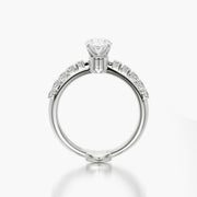 Side Stone TRing & Oval Classic 1.0ct