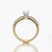 Side Stone TRing & Oval Classic 1.0ct