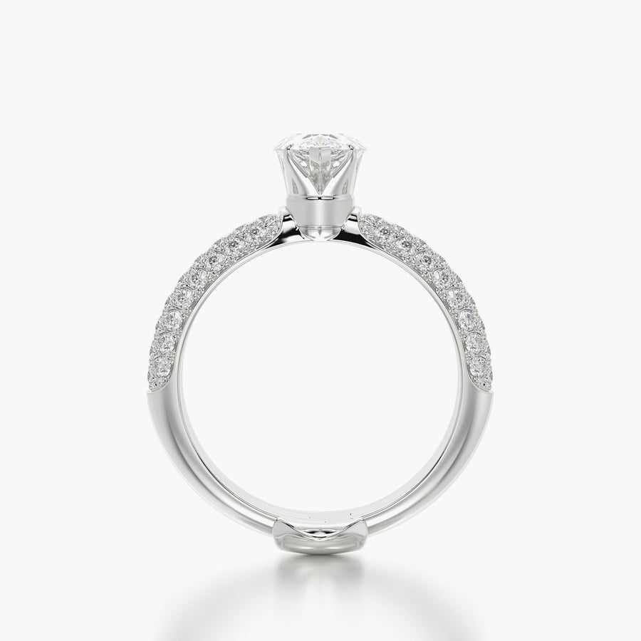 Pave Dome TRing & Pear Fantasy 1.0ct