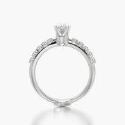 Side Stone TRing & Pear Fantasy 1.0ct