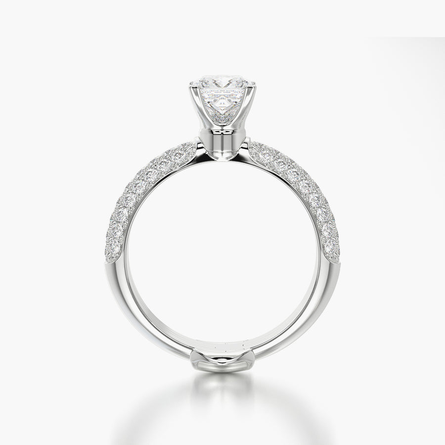Pave Dome TRing & Princess Fantasy 1.0ct