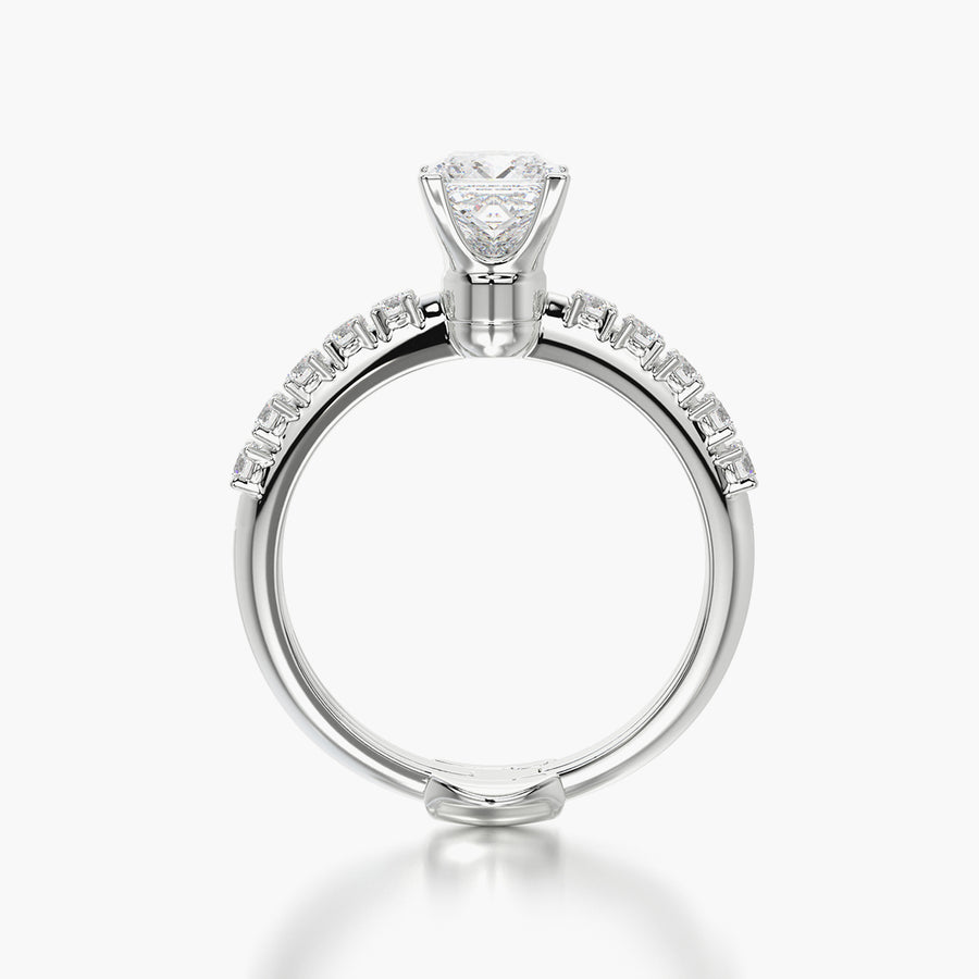 Side Stone TRing & Princess Fantasy 1.0ct