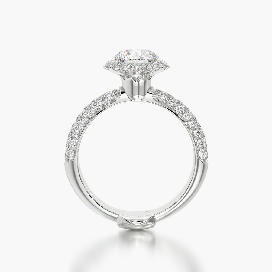Pave Dome TRing & Round Halo 1.0ct