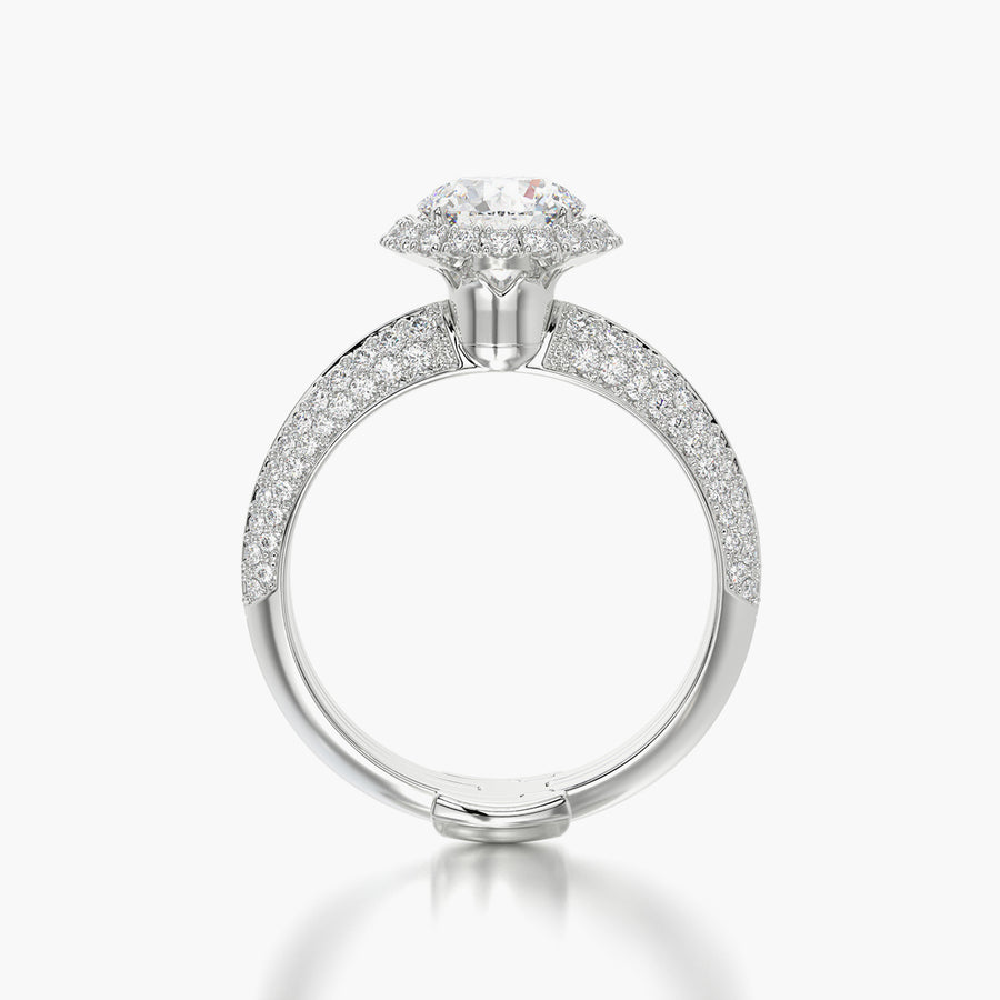 Pave TRing & Round Halo 1.0ct