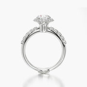 Side Stone TRing & Round Halo 1.0ct