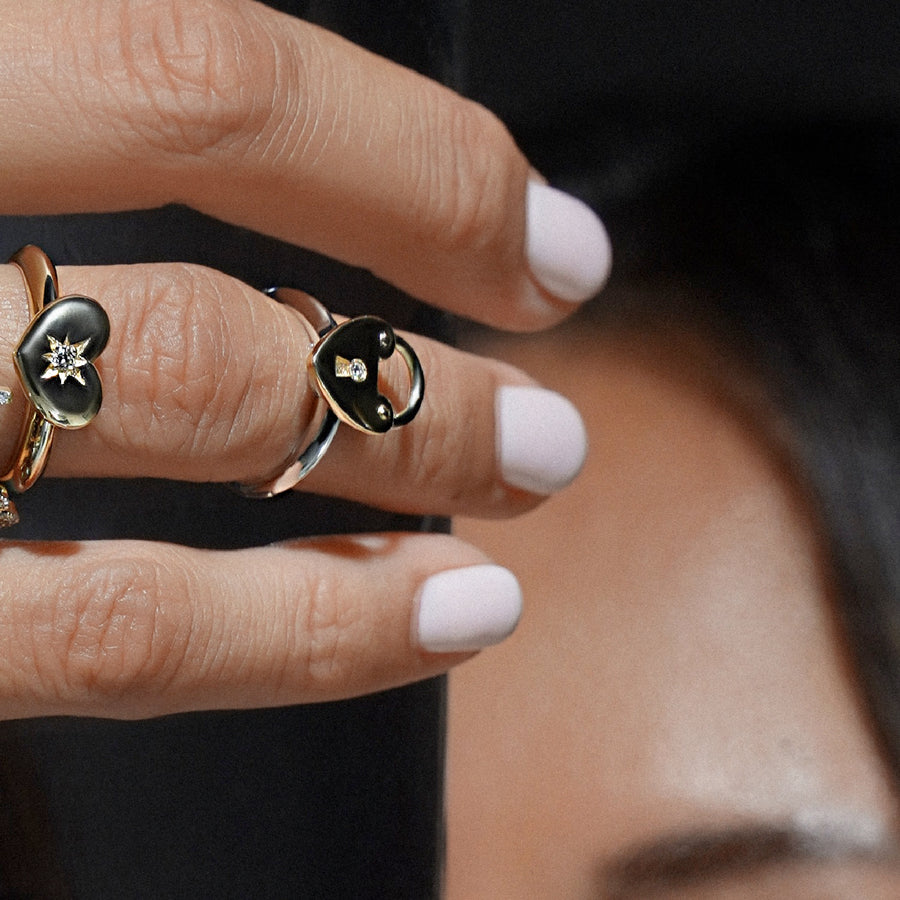 Classic TRing & Charm The heart lock