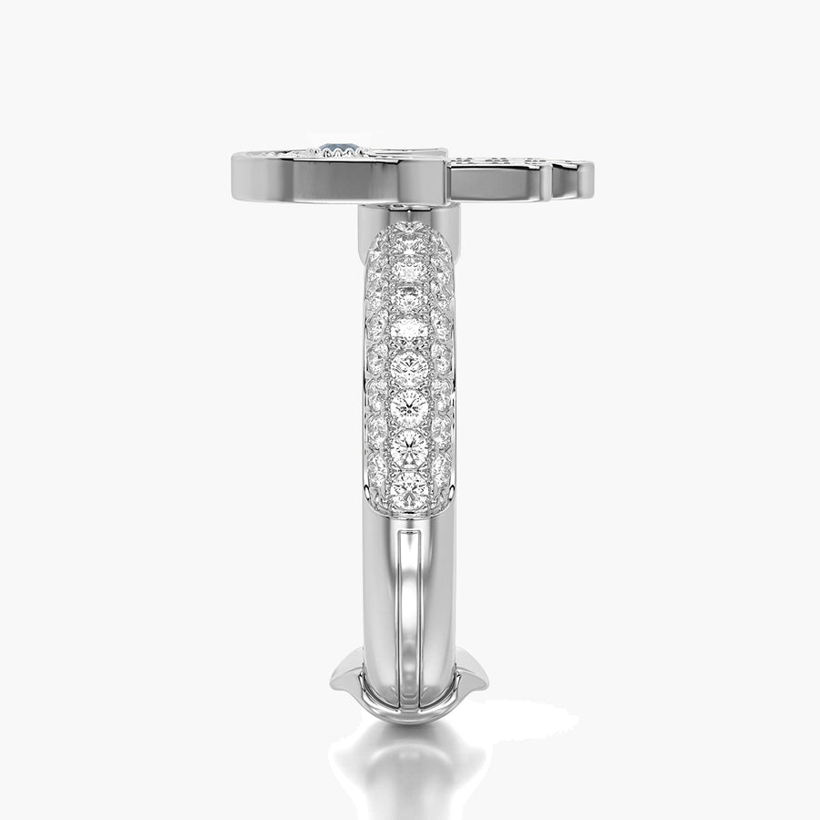 Pave Dome TRing & Charm Hand