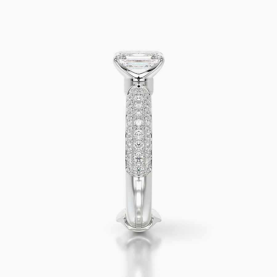 Pave Dome TRing & Emerald Classic 1.0ct