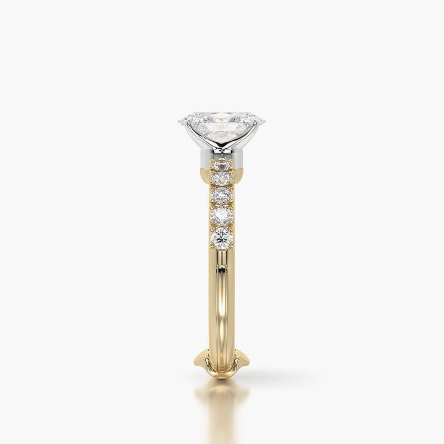 Side Stone TRing & Oval Classic 1.0ct